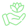 Hand holding lotus illustrator icon