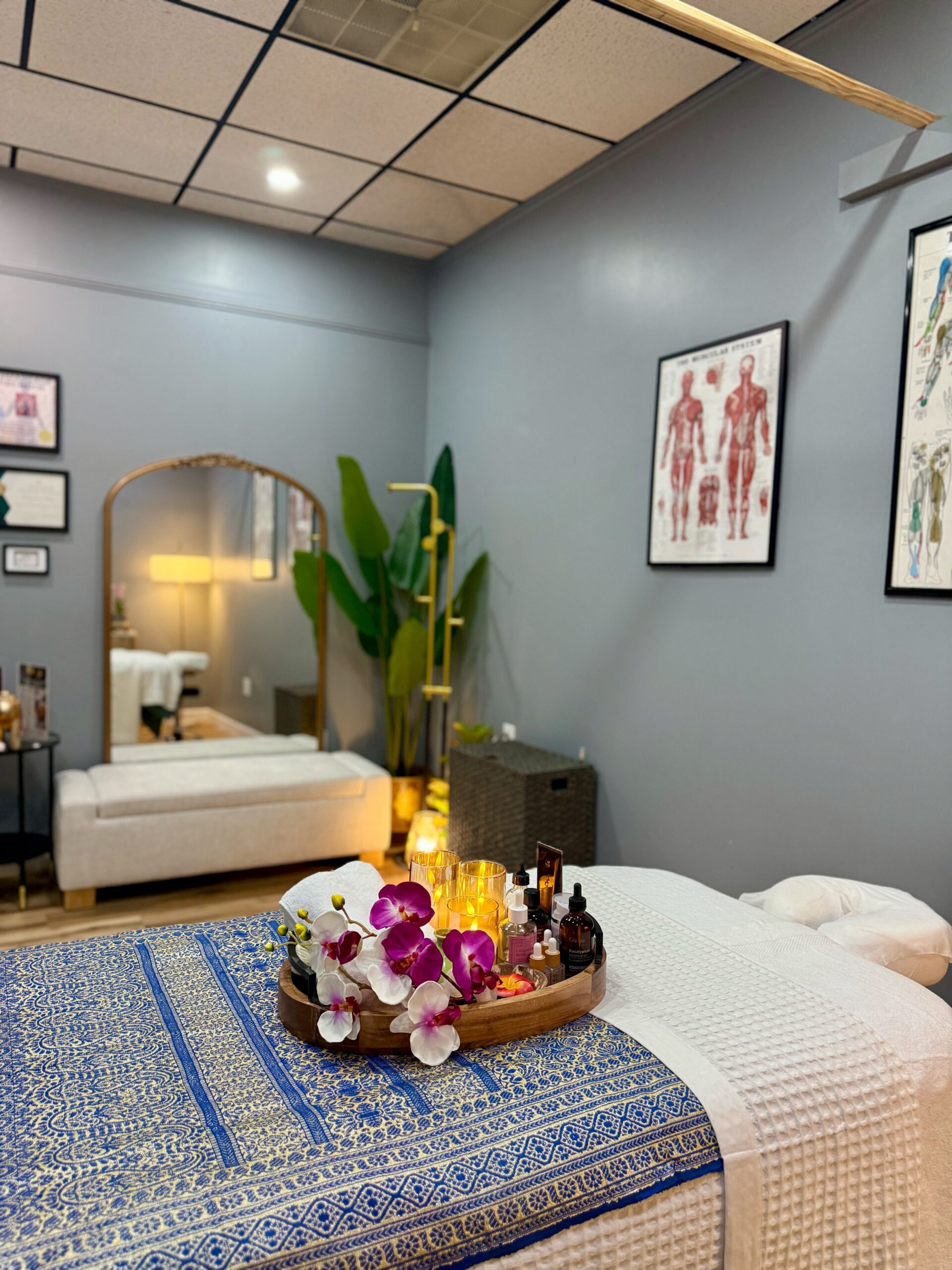 Inside massage studio.