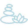 Stones and lotus flower illustrator icon