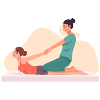 Back stretch illustrator icon.